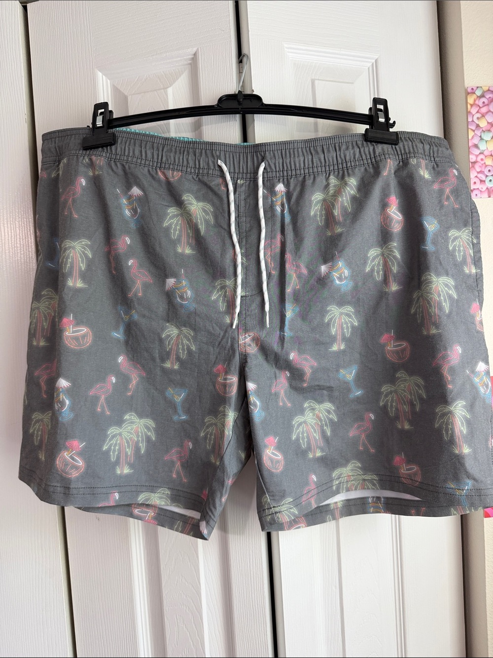 Goodfellow & Co Gray Tropical Print Swim Trunks